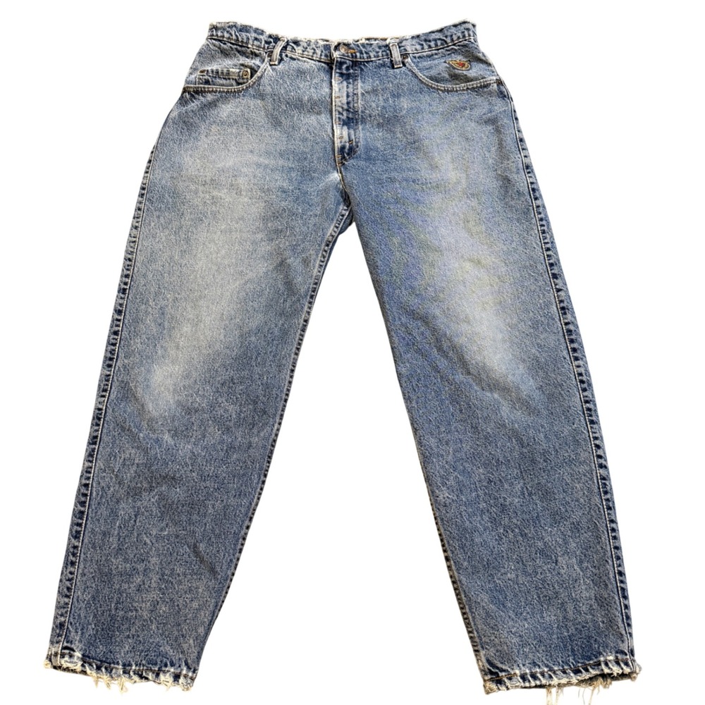 Vintage Levi's‎ Jeans Tapered Medium Wash Distressed Frayed Hem Patch 36x28